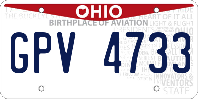 OH license plate GPV4733
