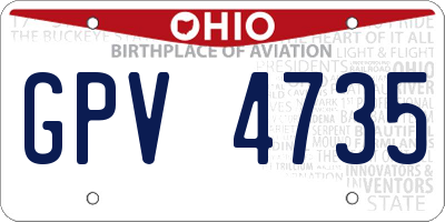 OH license plate GPV4735