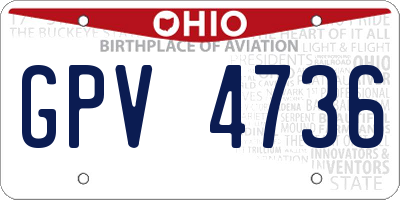 OH license plate GPV4736