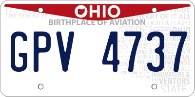 OH license plate GPV4737