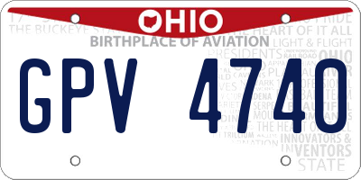 OH license plate GPV4740