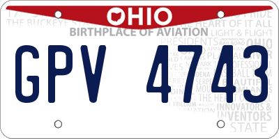 OH license plate GPV4743