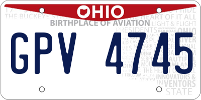 OH license plate GPV4745