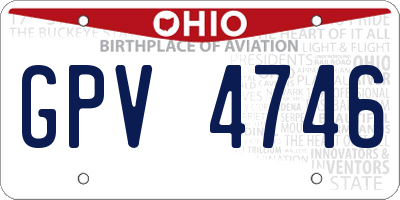 OH license plate GPV4746