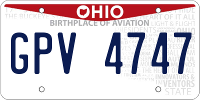 OH license plate GPV4747