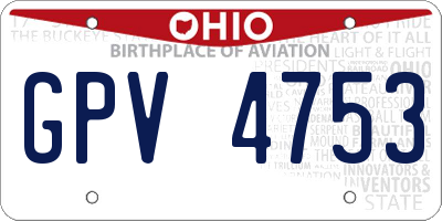 OH license plate GPV4753