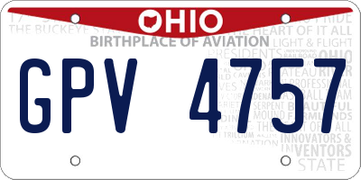 OH license plate GPV4757