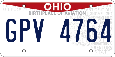 OH license plate GPV4764