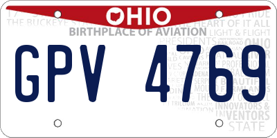 OH license plate GPV4769