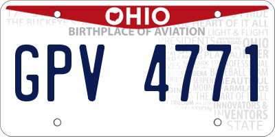 OH license plate GPV4771