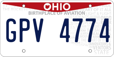 OH license plate GPV4774