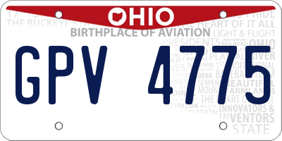 OH license plate GPV4775