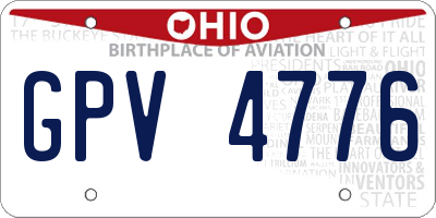 OH license plate GPV4776