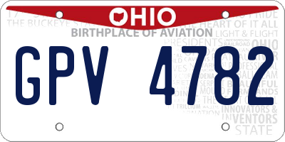 OH license plate GPV4782