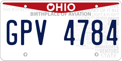 OH license plate GPV4784