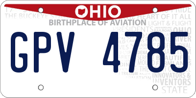 OH license plate GPV4785