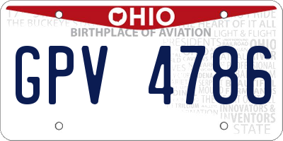 OH license plate GPV4786