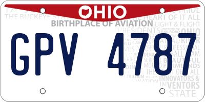 OH license plate GPV4787