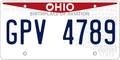 OH license plate GPV4789