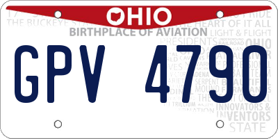 OH license plate GPV4790