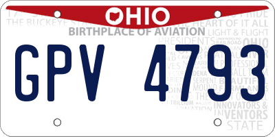 OH license plate GPV4793
