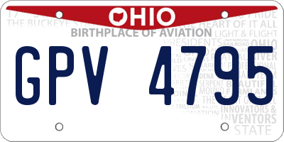 OH license plate GPV4795