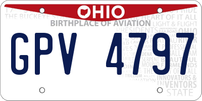 OH license plate GPV4797