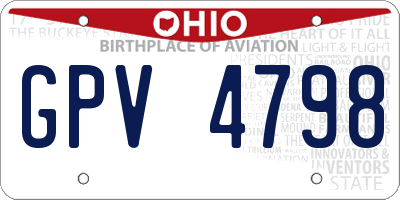 OH license plate GPV4798