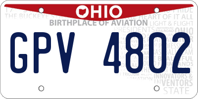 OH license plate GPV4802
