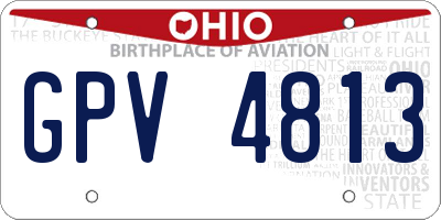 OH license plate GPV4813