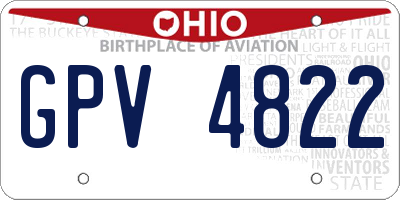 OH license plate GPV4822