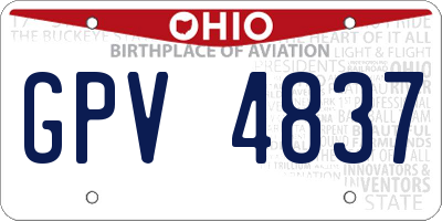 OH license plate GPV4837