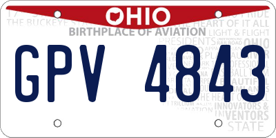 OH license plate GPV4843