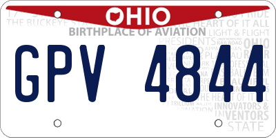 OH license plate GPV4844
