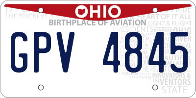 OH license plate GPV4845
