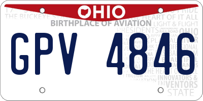 OH license plate GPV4846