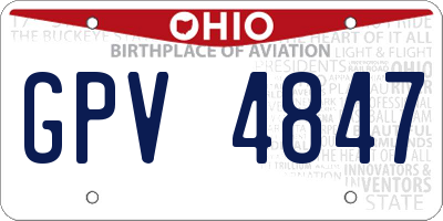 OH license plate GPV4847