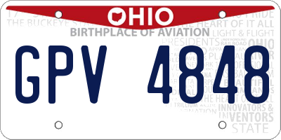 OH license plate GPV4848
