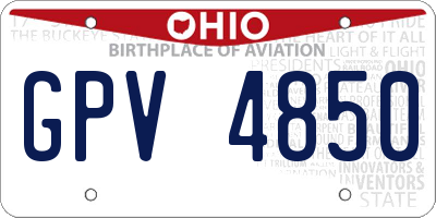 OH license plate GPV4850