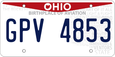 OH license plate GPV4853