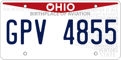OH license plate GPV4855