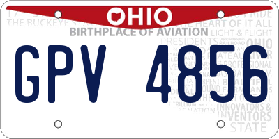 OH license plate GPV4856