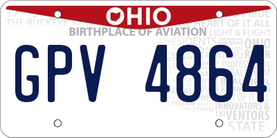 OH license plate GPV4864