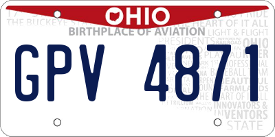 OH license plate GPV4871