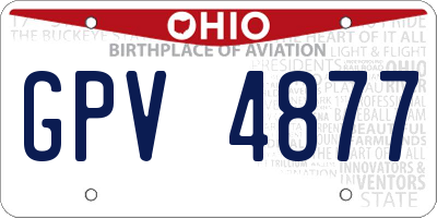 OH license plate GPV4877