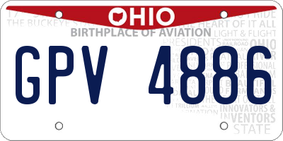 OH license plate GPV4886