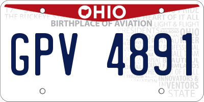 OH license plate GPV4891