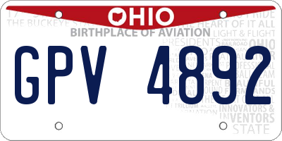 OH license plate GPV4892