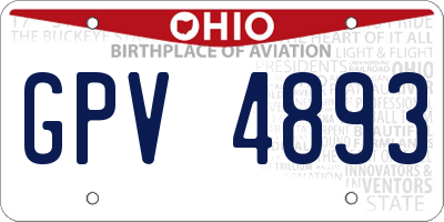 OH license plate GPV4893