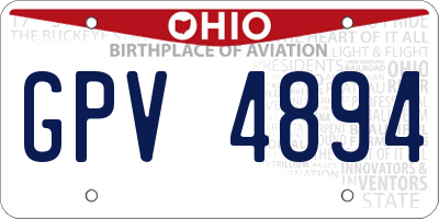 OH license plate GPV4894